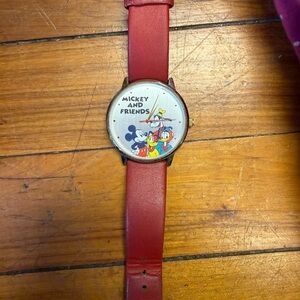 Vintage Mickey and Friends Red Watch